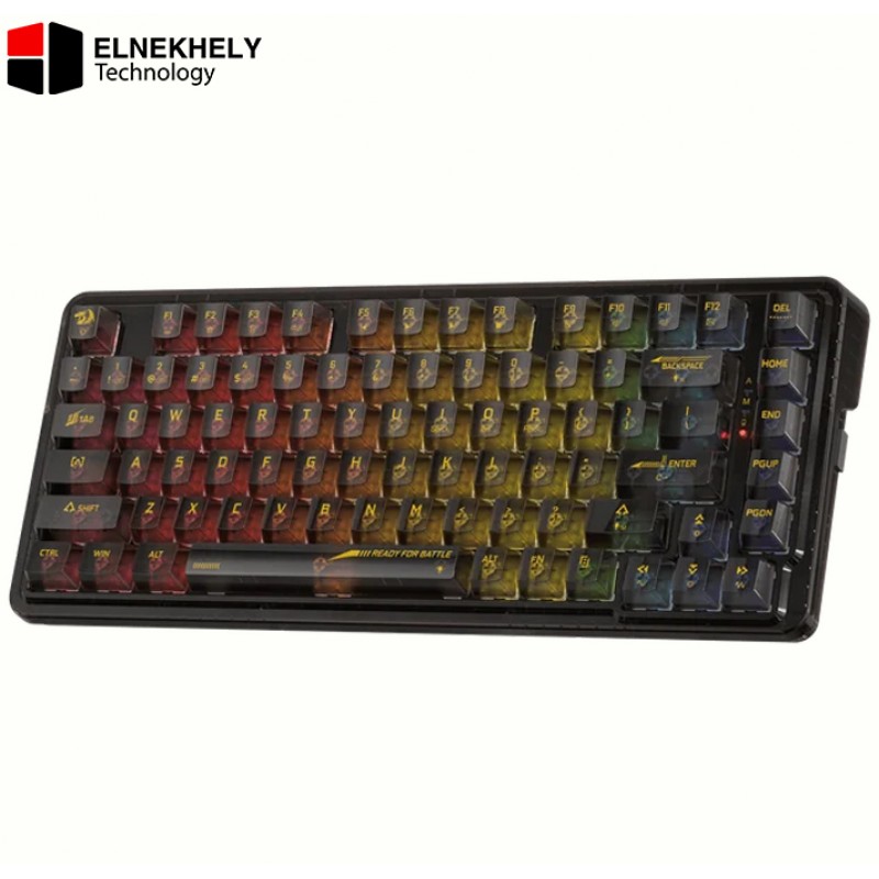 Redragon K649 ELF PRO 2.4GHz Bluetooth & Wired Tri-Mode Wireless Mechanical Keyboard (Upgraded Gasket / Custom Transparent Keys) - Black Redragon K649 ELF PRO 2.4GHz Bluetooth & Wired Tri-Mode Wireless Mechanical Keyboard (Upgraded Gasket / Custom Transparent Keys) - Black