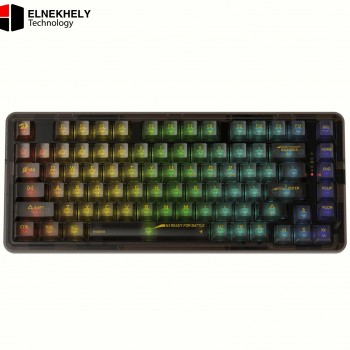 Redragon K649 ELF PRO 2.4GHz Bluetooth & Wired Tri-Mode Wireless Mechanical Keyboard (Upgraded Gasket / Custom Transparent Keys) - Black