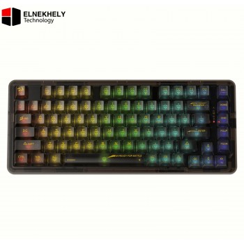 Redragon K649 ELF PRO 2.4GHz Bluetooth & Wired Tri-Mode Wireless Mechanical Keyboard (Upgraded Gasket / Custom Transparent Keys) - Black