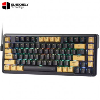 Redragon K649PY-RGB ELF 75% Wired Gasket RGB Gaming Keyboard – Hot-Swappable Linear Switch, Black/Gold Redragon K649PY-RGB ELF 75% Wired Gasket RGB Gaming Keyboard – Hot-Swappable Linear Switch, Black/Gold