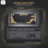 Redragon K649PY-RGB ELF 75% Wired Gasket RGB Gaming Keyboard – Hot-Swappable Linear Switch, Black/Gold