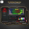 Redragon K649PY-RGB ELF 75% Wired Gasket RGB Gaming Keyboard – Hot-Swappable Linear Switch, Black/Gold
