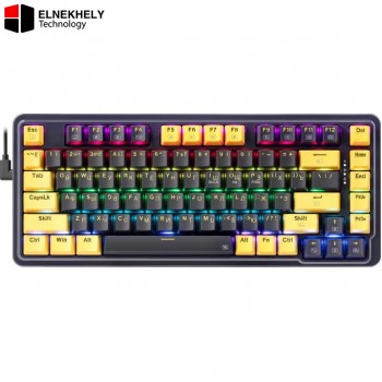 Redragon K649PY-RGB ELF 75% Wired Gasket RGB Gaming Keyboard – Hot-Swappable Linear Switch, Black/Gold