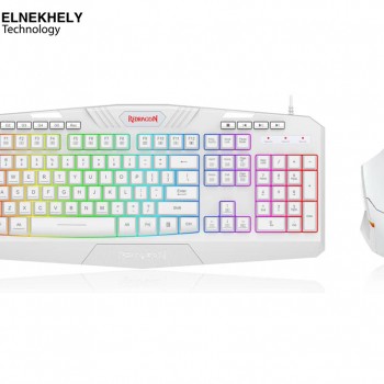 Redragon S101W RGB Gaming Keyboard and Mouse Combo – Arctic White, 3200 DPI, 104 Keys