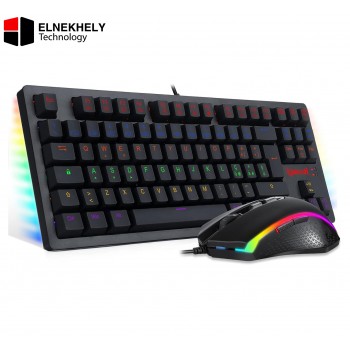 Redragon S113 Gaming Keyboard and Mouse Combo – RGB Rainbow Backlit, TKL 87 Keys, 4200 DPI Programmable Mouse