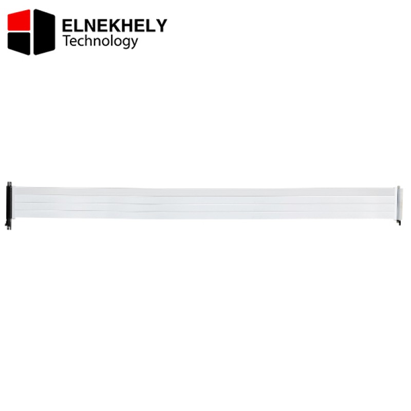 LIAN LI PW-PCIV-4-90W White 900mm PCIe 4.0 x16 Riser Cable – High-Speed 16GT/s Transfer Rate, Double PCIe 3.0 Bandwidth, EMI Shielding