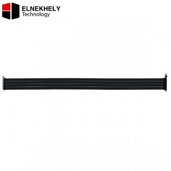 LIAN LI PW-PCIV-4-90X Black 900mm PCIe 4.0 x16 Riser Cable – High-Speed 16GT/s Transfer Rate, Double PCIe 3.0 Bandwidth, EMI Shielding