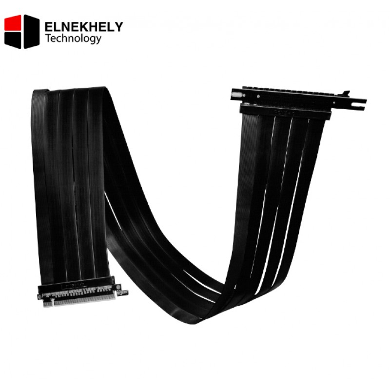 LIAN LI PW-PCIV-4-90X Black 900mm PCIe 4.0 x16 Riser Cable – High-Speed 16GT/s Transfer Rate, Double PCIe 3.0 Bandwidth, EMI Shielding LIAN LI PW-PCIV-4-90X Black 900mm PCIe 4.0 x16 Riser Cable – High-Speed 16GT/s Transfer Rate, Double PCIe 3.0 Bandwidth, EMI Shielding