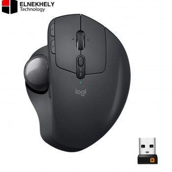 Logitech MX Ergo Wireless Trackball Mouse, Ergonomic Design, Move Content Between 2 Windows and Apple Mac Computers (Bluetooth or USB), Rechargeable