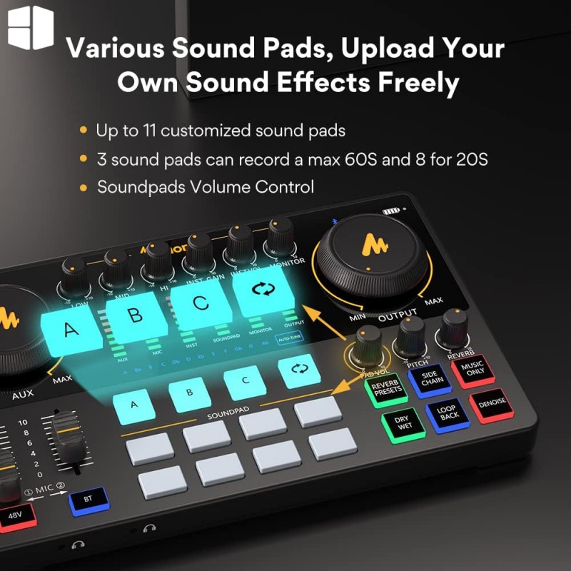 MAONO Maonocaster AME2A All-In-One Podcast Equipment Audio Interface Bundle with XLR Condenser Microphone MAONO Maonocaster AME2A All-In-One Podcast Equipment Audio Interface Bundle with XLR Condenser Microphone