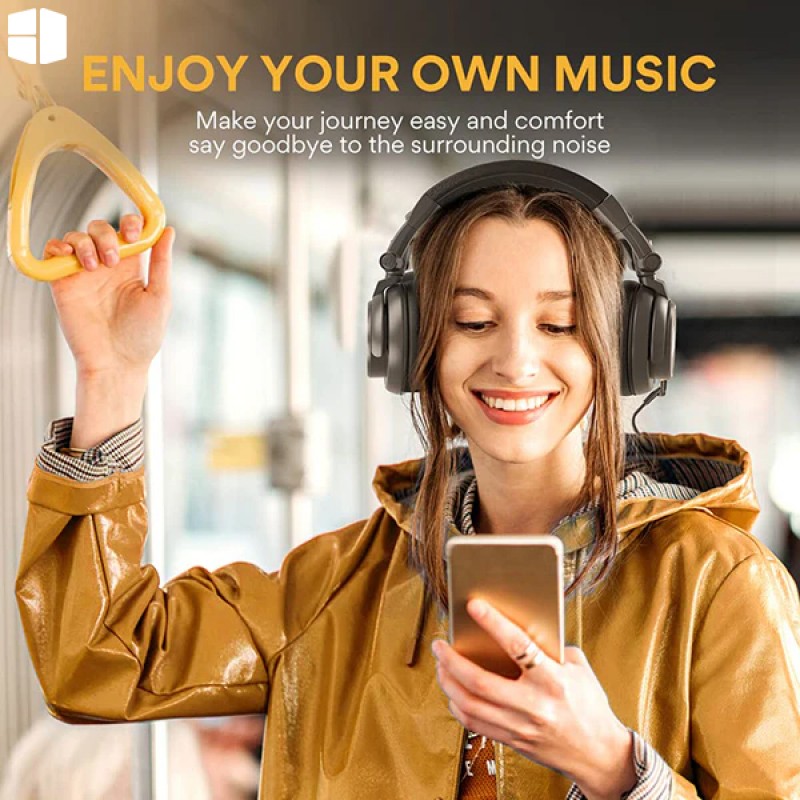 MAONO AU-MH601 Closed-back headphones with 50mm drivers adjustable headband and 3.0m coil cable for immersive sound and comfort