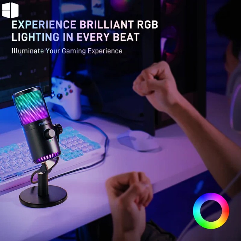 MAONO DM30 RGB USB Gaming Microphone, PC Programmable Condenser Mic with RGB Lights, Mute, Gain, Headphone Jack, Volume Control for Podcasting, Streaming, Twitch, YouTube, Computer, Mac, PS4, PS5 MAONO DM30 RGB USB Gaming Microphone, PC Programmable Condenser Mic with RGB Lights, Mute, Gain, Headphone Jack, Volume Control for Podcasting, Streaming, Twitch, YouTube, Computer, Mac, PS4, PS5