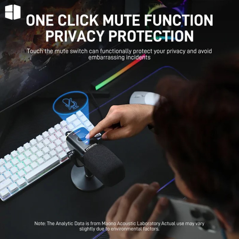 Maono PD100X-RGB USB/XLR Dynamic Microphone Gaming Desktop Stand | Black Maono PD100X-RGB USB/XLR Dynamic Microphone Gaming Desktop Stand | Black
