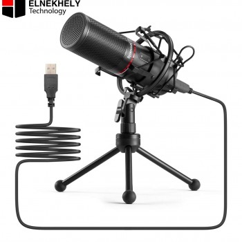 Redragon GM300 USB Streaming and Gaming Microphone – Cardioid Condenser, with Tripod Stand, Pop Filter, and Shock Mount