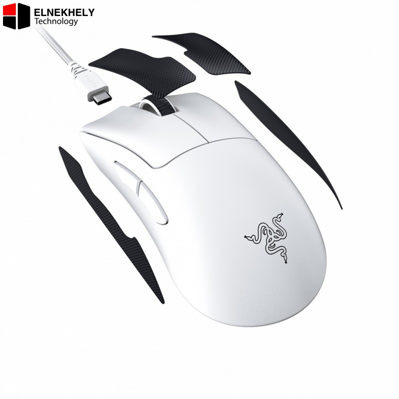 Razer DeathAdder V3 Pro Wireless Gaming Mouse — Ultra Lightweight, 20,000 DPI Focus+ Optical Sensor, HyperSpeed Wireless Technology, Ergonomic Design White