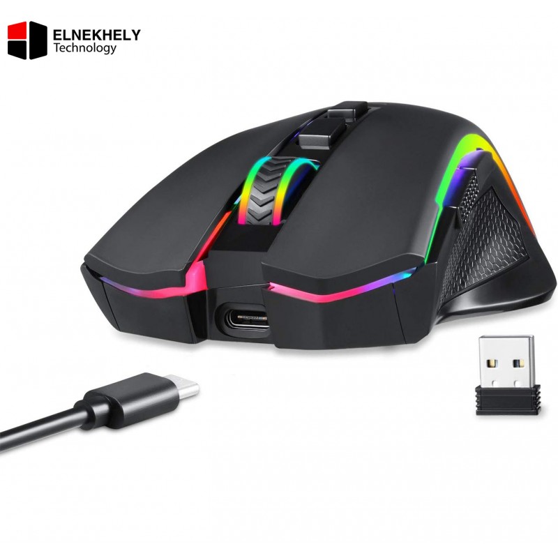 Redragon M602-KS Wireless Gaming Mouse – RGB Backlit, Ergonomic Design, 2.4G USB Wireless, Adjustable DPI