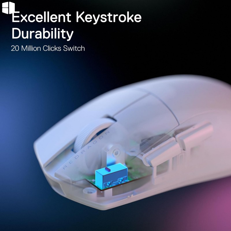 Redragon K1NG M724 White Wired Gaming Mouse – 42g Ultra-Light, 12,400 DPI Pixart 3327 Sensor, 1000Hz Polling Rate Redragon K1NG M724 White Wired Gaming Mouse – 42g Ultra-Light, 12,400 DPI Pixart 3327 Sensor, 1000Hz Polling Rate
