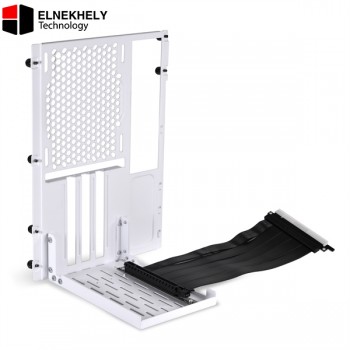 Lian Li O11D Vertical GPU Bracket Kit with PCIe 4.0 Riser Cable – Steel Construction, 200mm Cable – White