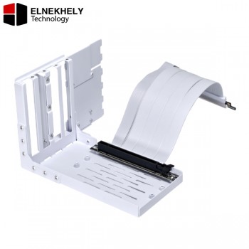 Lian Li Universal 4-Slot Vertical GPU Holder Kit with PCIe Gen 4 Riser – For O11D, LANCOOL, Odyssey X –   White
