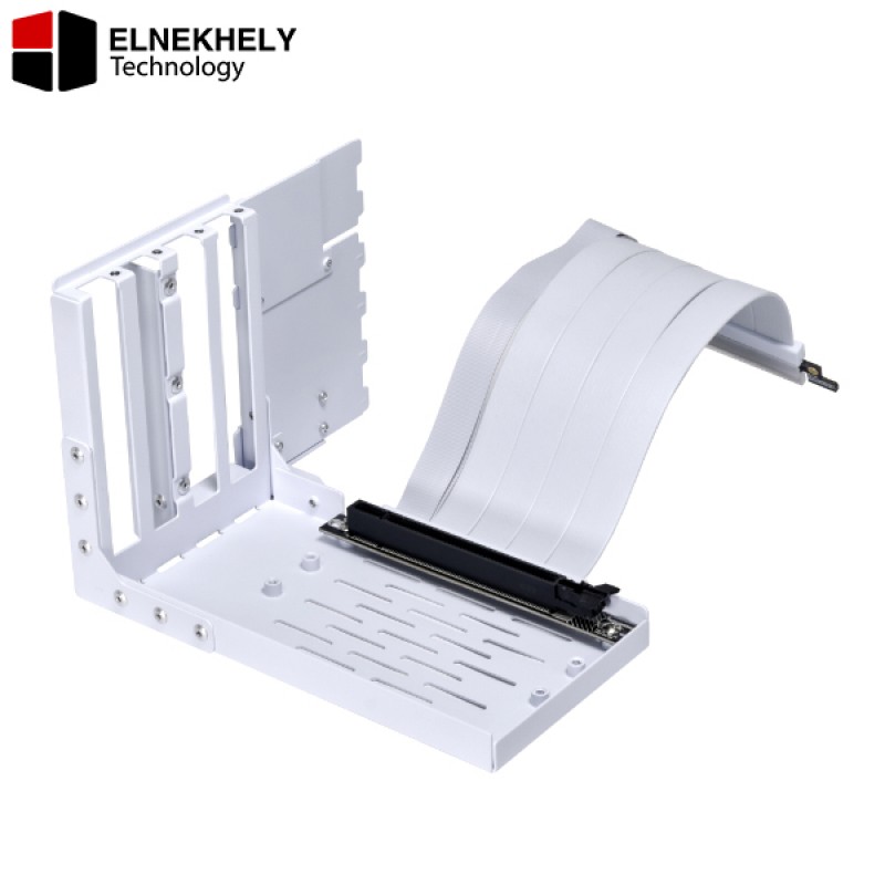 Lian Li Universal 4-Slot Vertical GPU Holder Kit with PCIe Gen 4 Riser – For O11D, LANCOOL, Odyssey X – White Lian Li Universal 4-Slot Vertical GPU Holder Kit with PCIe Gen 4 Riser – For O11D, LANCOOL, Odyssey X – White