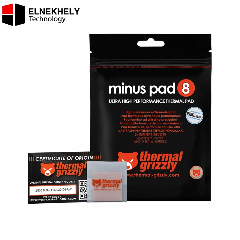 Thermal Grizzly Minus Pad 8, Ultra High Performance Thermal Pad, ‎30x30x1.0mm