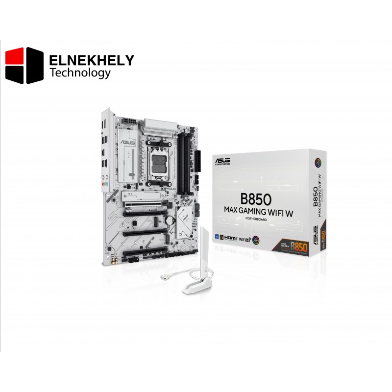 Asus B850 MAX Gaming WIFI W (Socket AM5) ATX Motherboard, DDR5 8000+MT/s, PCIe 5.0, Wi-Fi 6E 2.5Gb LAN, Aura Sync RGB Asus B850 MAX Gaming WIFI W (Socket AM5) ATX Motherboard, DDR5 8000+MT/s, PCIe 5.0, Wi-Fi 6E 2.5Gb LAN, Aura Sync RGB
