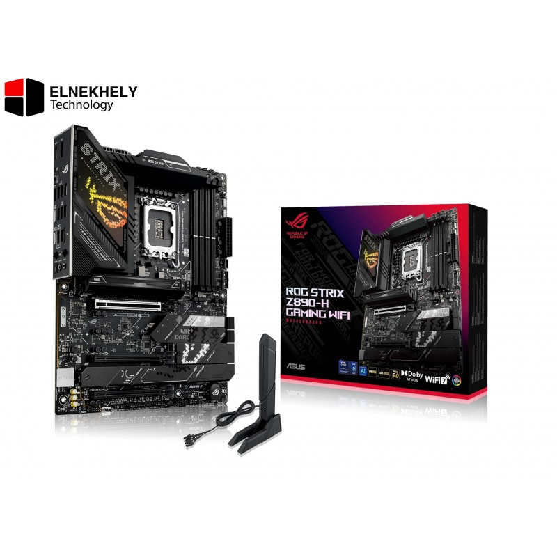 ASUS ROG STRIX Z890-H GAMING WIFI, Intel Z890 LGA1851 ATX Gaming Motherboard, Supports Intel Core Ultra Processors, DDR5 256GB, PCIe 5.0, 4x M.2, SATA, Wi-Fi 7, 5G LAN, SupremeFX Audio, Aura Sync RGB