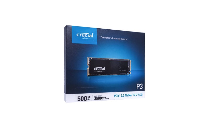 Crucial P3 500GB 3D NAND NVMe M.2 SSD Up to 3500 MB/s