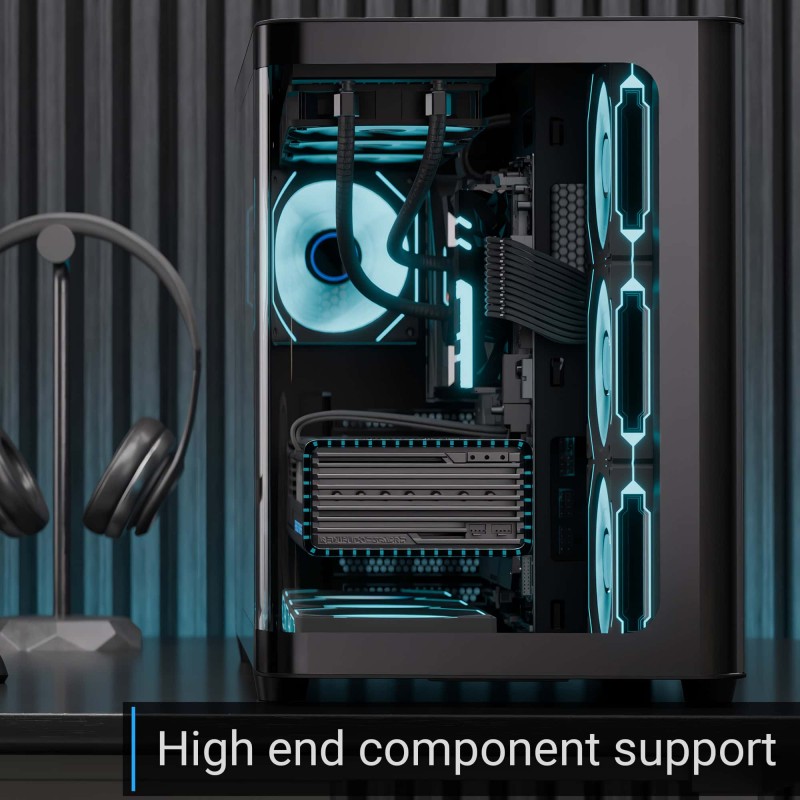 AeroCool P500C Mid-Tower Gaming Case + PSU Lux Pro 750W Bronze - Black AeroCool P500C Mid-Tower Gaming Case + PSU Lux Pro 750W Bronze - Black