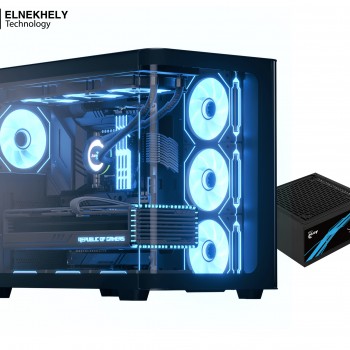 AeroCool P500C Mid-Tower Gaming Case + PSU Lux Pro 750W Bronze - Black