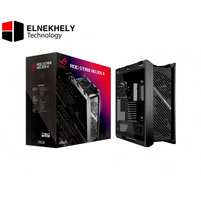 ASUS ROG Strix Helios II Mid-Tower Gaming Case – EATX, Tempered Glass Panels, 4 Pre-Installed Fans, Premium Cable Management, ARGB Lighting