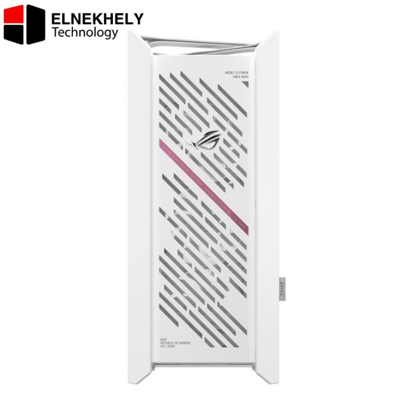 ASUS ROG Strix Helios II White Edition Mid Tower Gaming Case – EATX Support, Tempered Glass, 4 Pre-Installed Fans, ARGB Lighting ASUS ROG Strix Helios II White Edition Mid Tower Gaming Case – EATX Support, Tempered Glass, 4 Pre-Installed Fans, ARGB Lighting