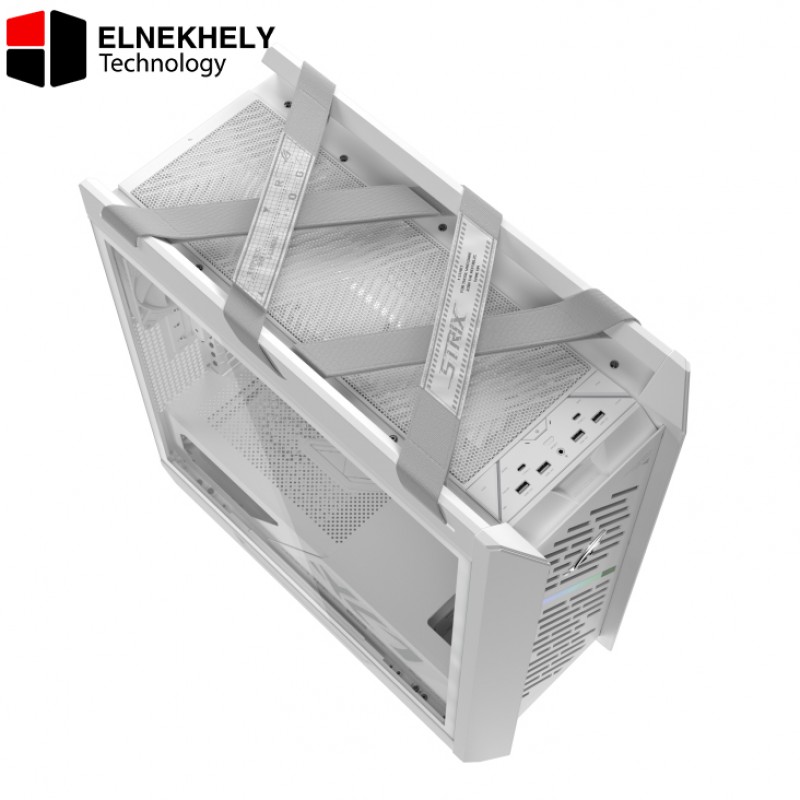 ASUS ROG Strix Helios II White Edition Mid Tower Gaming Case – EATX Support, Tempered Glass, 4 Pre-Installed Fans, ARGB Lighting ASUS ROG Strix Helios II White Edition Mid Tower Gaming Case – EATX Support, Tempered Glass, 4 Pre-Installed Fans, ARGB Lighting
