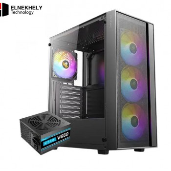 Antec AX65 ARGB Mid Tower Case with Atom V450 450W PSU