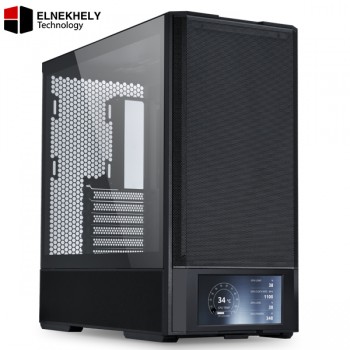 Lian Li Lancool 207 Digital Mid-Tower Gaming Case – Built-In Digital Display, High-Airflow Mesh Design, Tempered Glass Side Panel, Premium Cooling Support