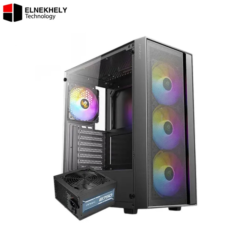 Antec AX65 ARGB Mid Tower Case + Antec Atom B750 PSU - Black
