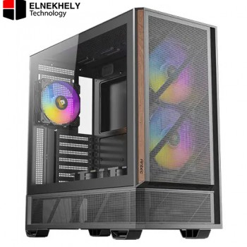 Antec P30 ARGB Mid Tower Case – Premium Wood Accents, 5 PWM Fans Included, Type-C 3.2, Tempered Glass