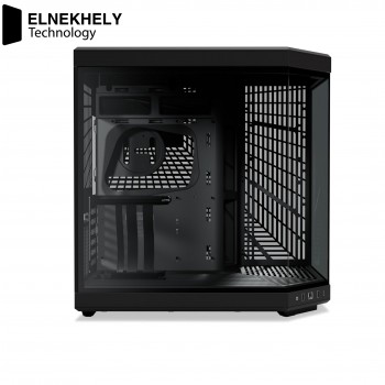 HYTE Y70 Black Mid Tower Case – Modern Aesthetic Gaming PC Case with Dual-Chamber Design, Included PCIe 4.0 Riser Cable, Tempered Glass Panels