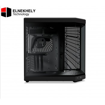 HYTE Y70 Black Mid Tower Case – Modern Aesthetic Gaming PC Case with Dual-Chamber Design, Included PCIe 4.0 Riser Cable, Tempered Glass Panels