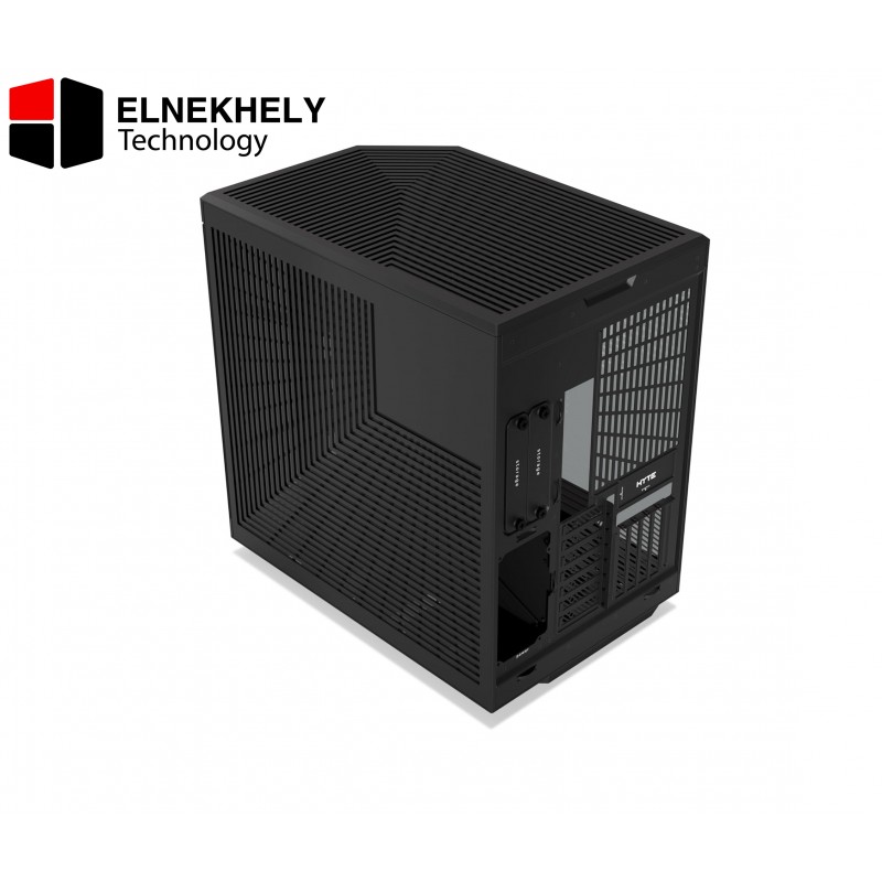 HYTE Y70 Black Mid Tower Case – Modern Aesthetic Gaming PC Case with Dual-Chamber Design, Included PCIe 4.0 Riser Cable, Tempered Glass Panels