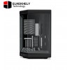 HYTE Y70 Black Mid Tower Case – Modern Aesthetic Gaming PC Case with Dual-Chamber Design, Included PCIe 4.0 Riser Cable, Tempered Glass Panels