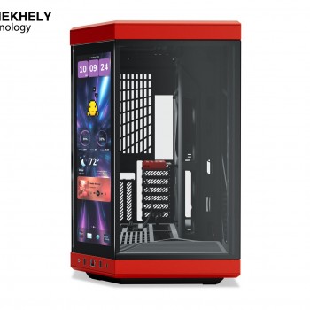 HYTE-Y70 Touch Infinite 14.9-inch 2.5K IPS 500 nits 3rd Gen Touchscreen with Gen 4.0 Riser Cable – Black & Red Color Design