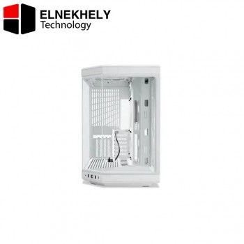 HYTE Y70 White Mid Tower Case – Modern Aesthetic Gaming PC Case with Dual-Chamber Design, Included PCIe 4.0 Riser Cable, Tempered Glass Panels
