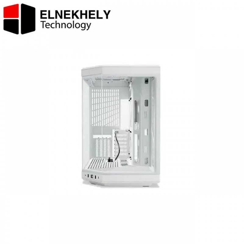 HYTE Y70 White Mid Tower Case – Modern Aesthetic Gaming PC Case with Dual-Chamber Design, Included PCIe 4.0 Riser Cable, Tempered Glass Panels