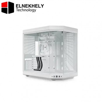 HYTE Y70 White Mid Tower Case – Modern Aesthetic Gaming PC Case with Dual-Chamber Design, Included PCIe 4.0 Riser Cable, Tempered Glass Panels