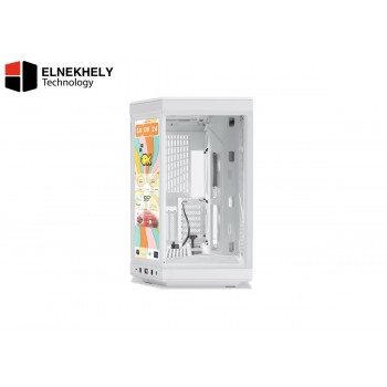 HYTE Y70 Touch Infinite Case - 14.9" 2.5K IPS Display, 500nits Brightness, 3rd Gen Touchscreen, All-White, Gen 4.0 Riser Cable