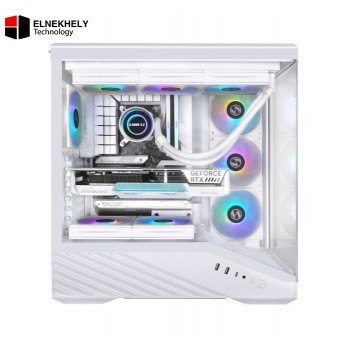 Lian Li Lancool 207 Digital White Mid-Tower Gaming Case – Built-In Digital Display, High-Airflow Mesh Design, Tempered Glass Side Panel, Premium Cooling Support