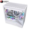 Lian Li Lancool 207 Digital White Mid-Tower Gaming Case – Built-In Digital Display, High-Airflow Mesh Design, Tempered Glass Side Panel, Premium Cooling Support