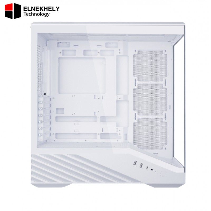 Lian Li Lancool 207 Digital White Mid-Tower Gaming Case – Built-In Digital Display, High-Airflow Mesh Design, Tempered Glass Side Panel, Premium Cooling Support