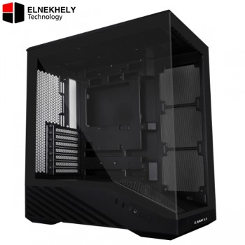 Lian Li Vector V100R Black Mid-Tower Gaming Case – ATX / E-ATX / Micro-ATX Support, Tempered Glass Side Panel, High Airflow Design, Advanced Cooling Support